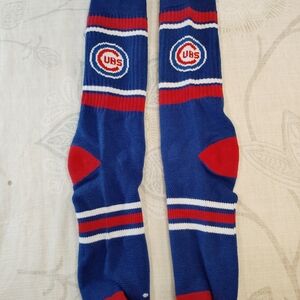 Blue and Red Athletic Socks with Logo